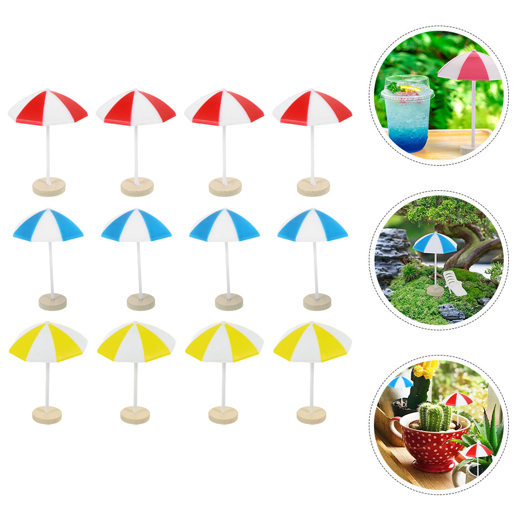 8Pcs Miniature Beach Umbrella  - Succulent Arrangement Mini ulasan dan harga