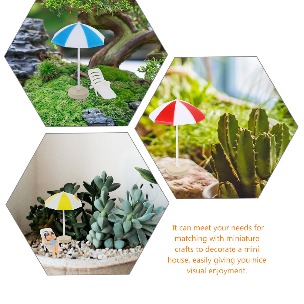 8Pcs Miniature Beach Umbrella  - Succulent Arrangement Mini ulasan dan harga